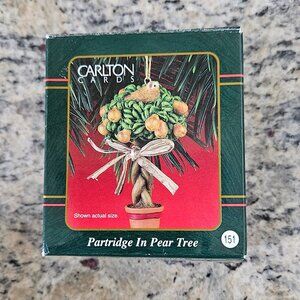 NIB CARLTON CARDS PARTRIDGE IN A PEAR TREE 12 DAYS OF CHRISTMAS HOLIDAY ORNAMENT
